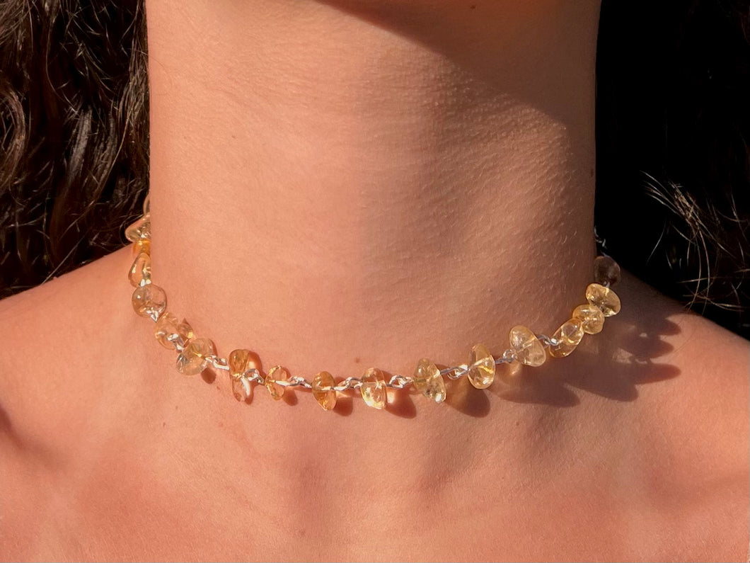 Citrine Chain Link Necklace