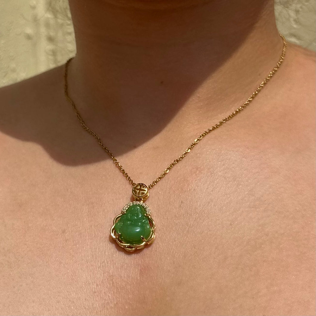 Green Buddha necklace